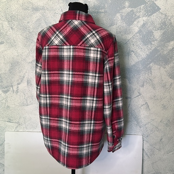 Soho Threads Pink Plaid White Sherpa size M - Picture 6 of 9